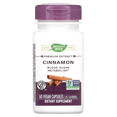 Витаминно-минеральный комплекс Nature's Way Корица, экстракт премиум-класса, Cinnamon, 60 вегетариански (NWY15492) Винница - изображение 1
