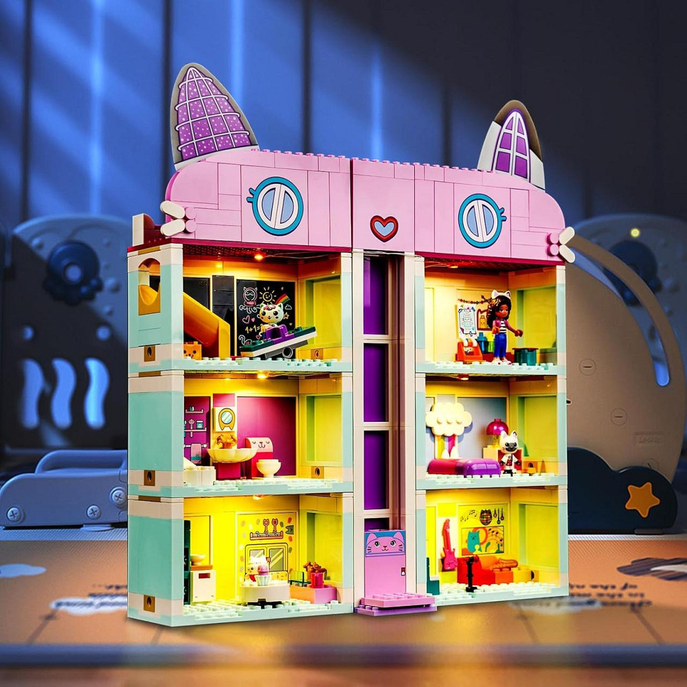Світлодіодний набір для Lego 10788 Gabby's Dollhouse Фіолетовий комплект підсвітки 3 лампи USB/батареї для лялькового будиночка Київ - фото 2