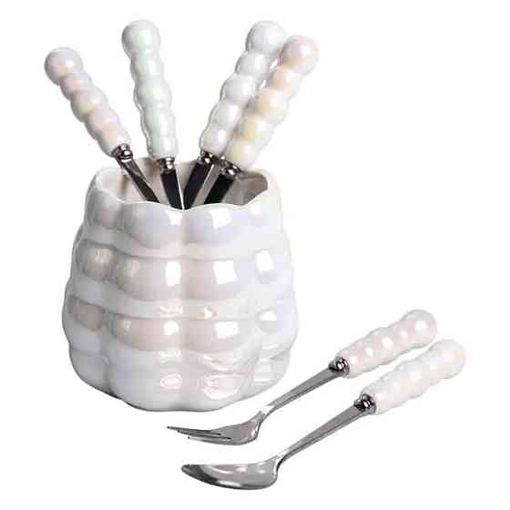 Десертний набір вилок і ложок на 3 персони з підставкою Київ