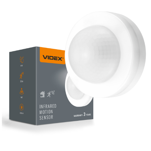 Датчик руху та освітленості VIDEX VL-SPC46W 220V 2000W інфрачервоний Житомир