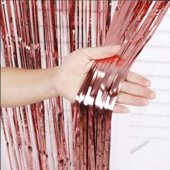 Штора із дощу для фотозони рожево-золотиста. Київ - фото 1