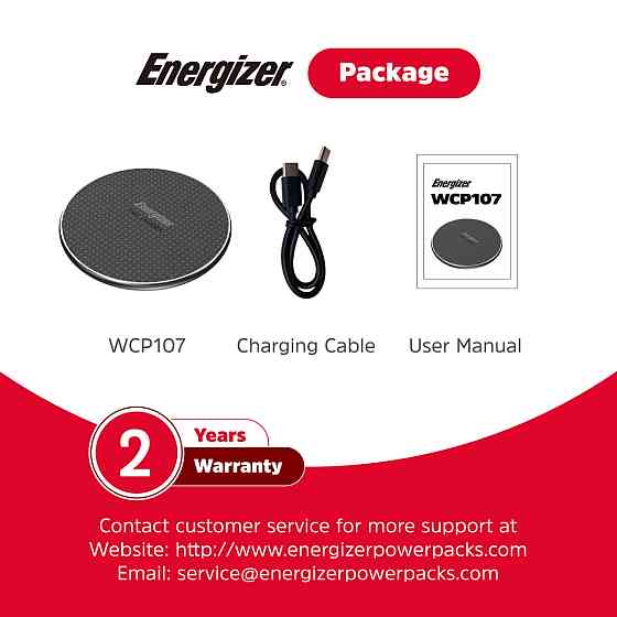Зарядний пристрій Wireless Energizer WCP107 QI 15W чорний Винница