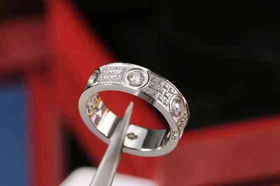 Cartier кільце LOVE з дрібним цирконієм / кільце з дрібним камінням у лимонному, рожевому та білому золоті Одеса