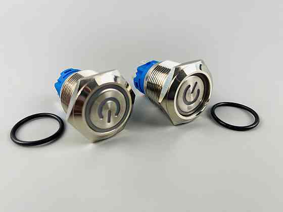 Кнопка OFF-ON (з фіксацією), з червоною led-підсвіткою 12-24 V, 19 мм — діаметр, 5 ніжок Мукачево