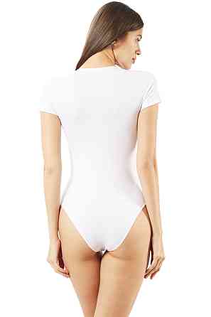 Боди с коротким рукавом глубокий вырез Ozkan 0601 Белый, XXL Киев