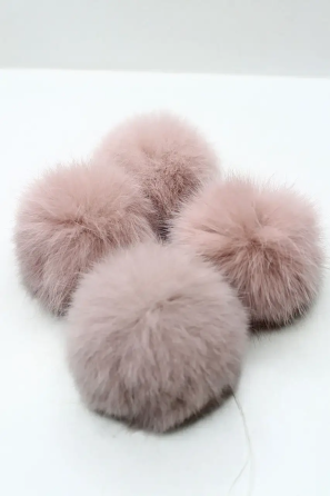 Помпони на дитячу шапку з хутра кролика 7-8 см Бежевий Харків