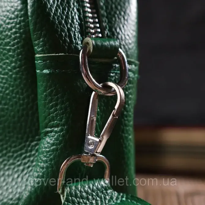 Модная женская сумка кросс-боди из натуральной кожи зеленого цвета Leather Collection Киев - изображение 7