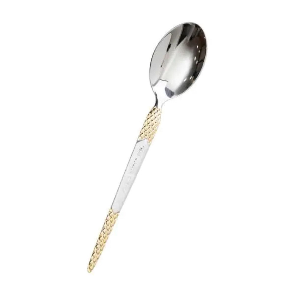 Набір чайних ложок 6 штук ложки для чаю з нержавіючої сталі 15 см Срібло з золотом HP-20-39 Коломия - фото 2