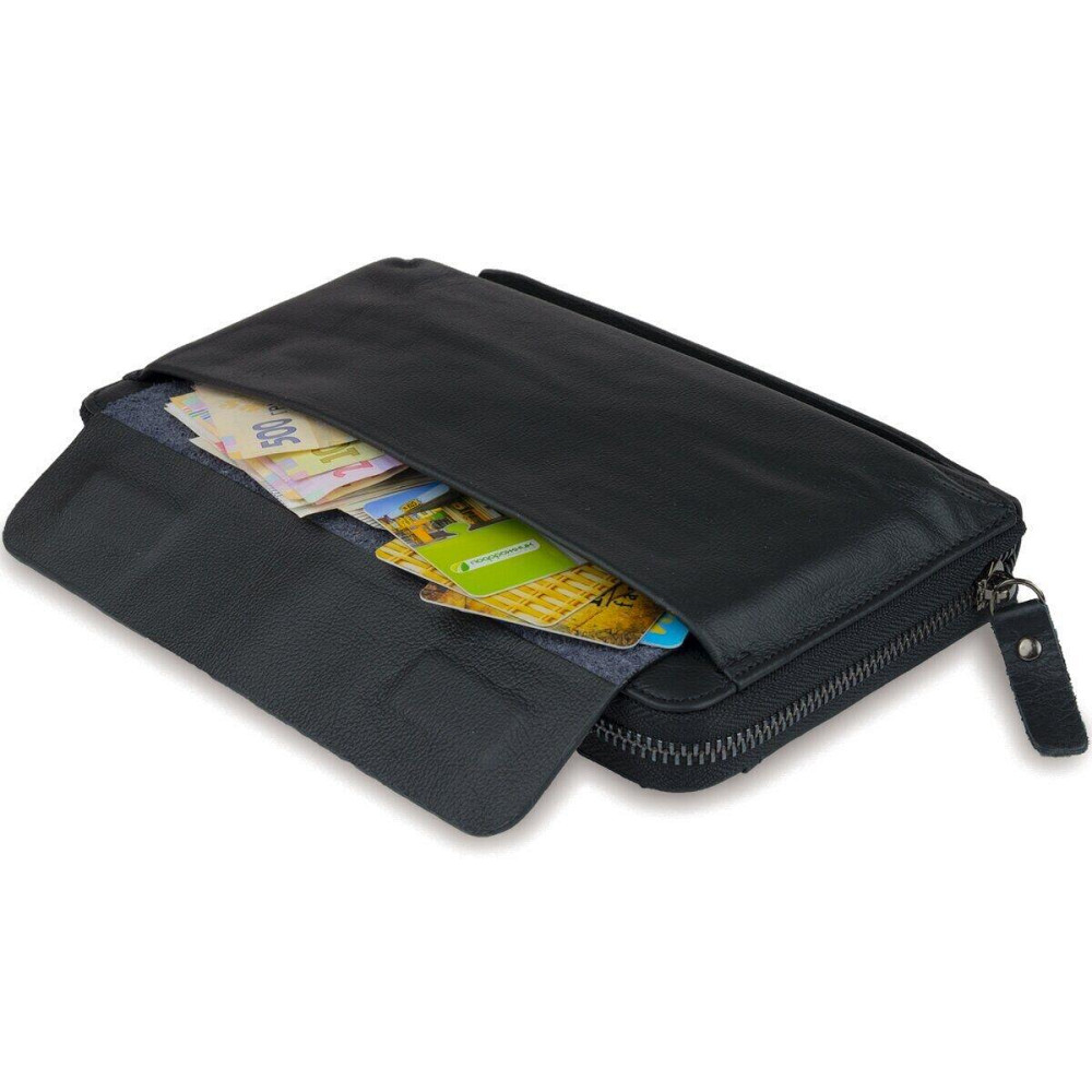 Мужской клатч-барсетка с ремешком на руку Черный (Vintage) Киев - изображение 2