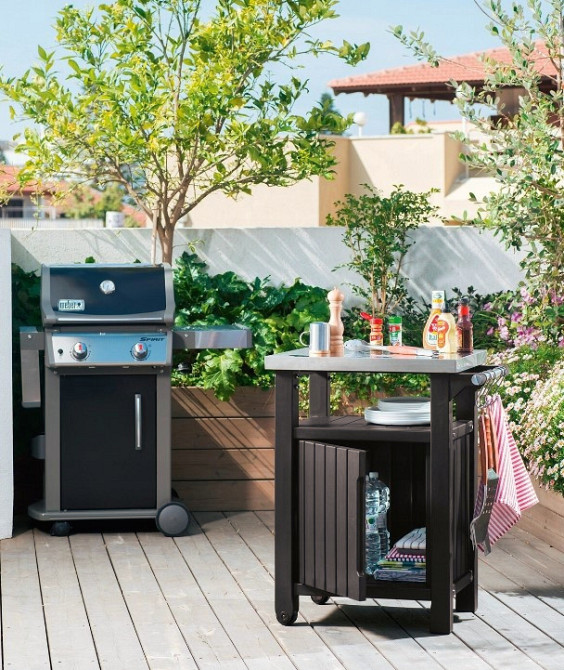 Стол-буфет садый для барбекю Keter UNITY, коричневий, 105 л Киев - изображение 8