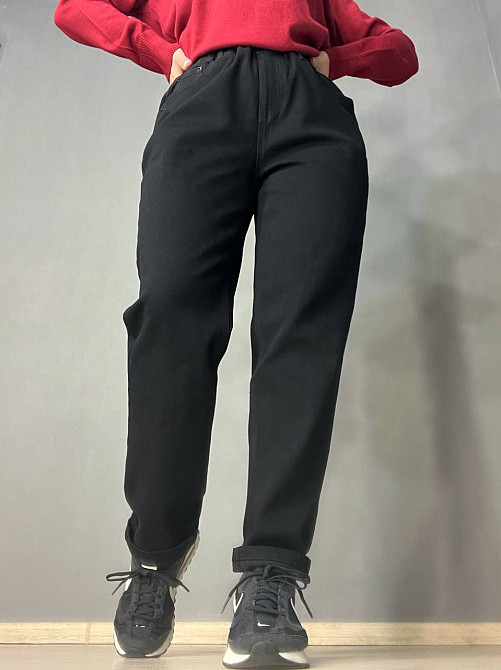 Джинси жіночі Vanver 81888 mom jeans relax comfort талія на резинці великі розміри чорні, чорний, 33, 33, 92 см, 125 см Київ - фото 8