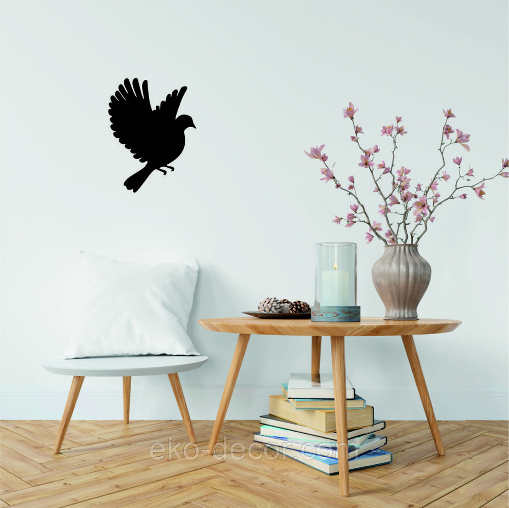 Декоративное настенное Панно «Птичка» Декор на стену(цена за 1шт) 30*21, Черный Киев - изображение 4