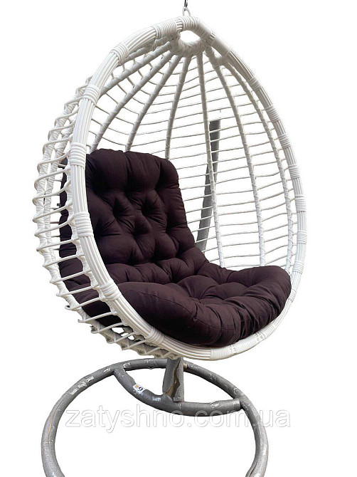 Кокон із ротанга з коричневою подушкою Київ - фото 7