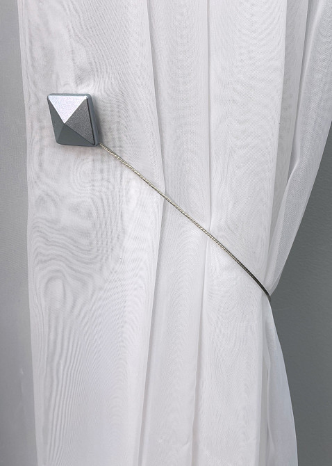 Магниты для штор и гардин Квадрат набор 2 шт Серебристый (81-134) Киев - изображение 2