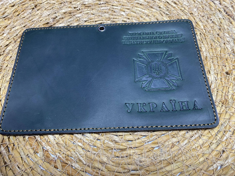 Обложка на удостоверение ДССЗ (державна служба спеціального зв'язку) из винтажной кожи Crazy Horse Київ - фото 4
