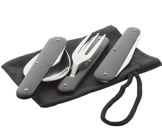 Туристичний столовий прилад F48 чорний Дніпро