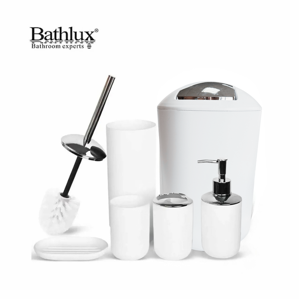 Набор аксессуаров для ванны Bathlux из 6 предметов, стильный современный комплект Белый Каменец-Подольский - изображение 1