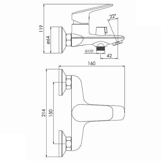 Змішувач для ванни IMPRESE ORLIK хром Київ