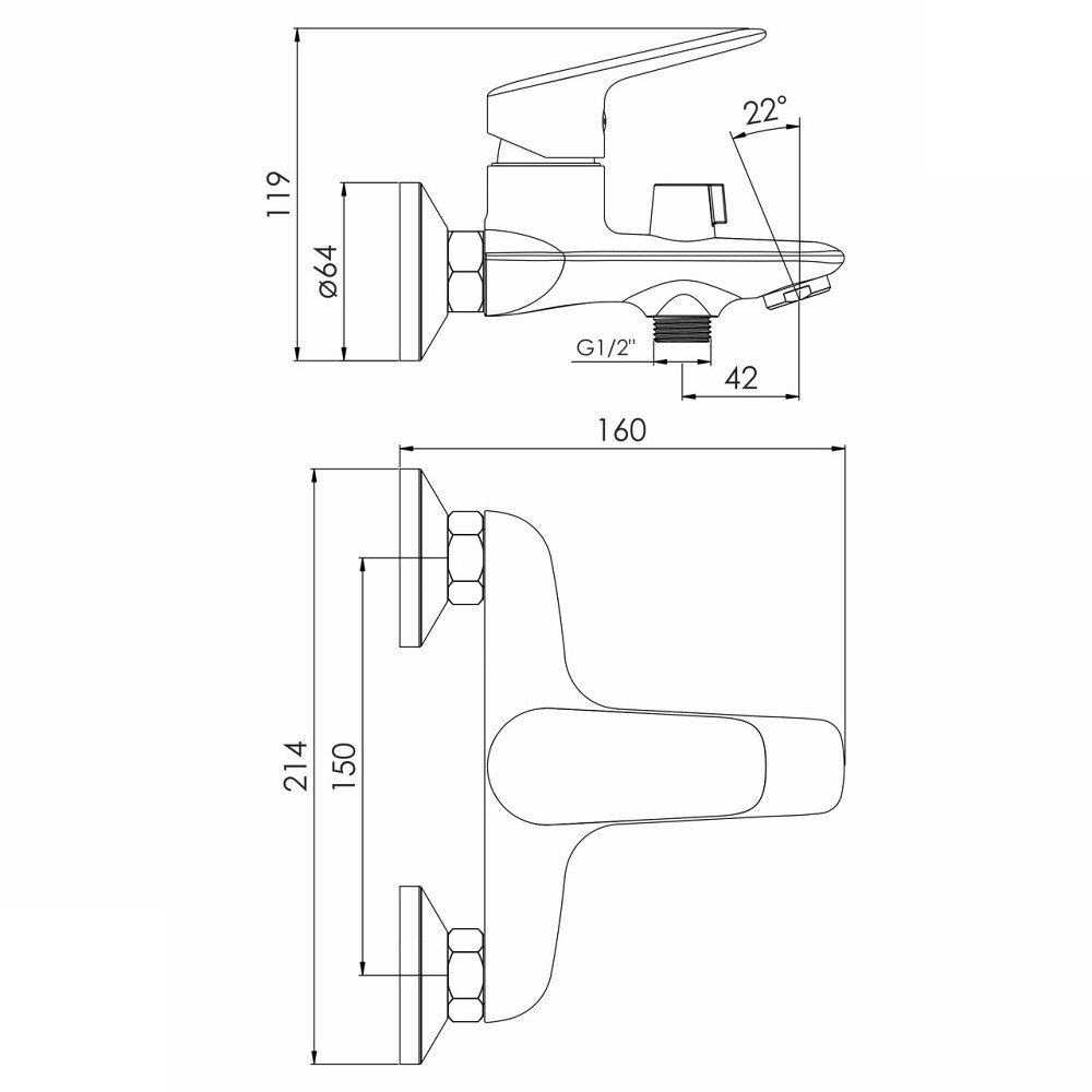 Змішувач для ванни IMPRESE ORLIK хром Київ - фото 2