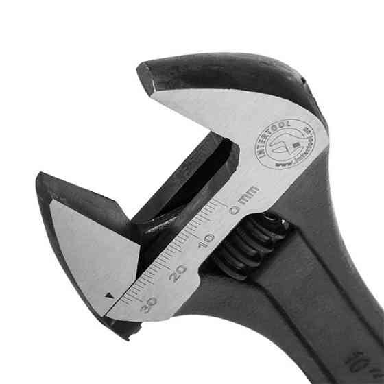 Розвідний ключ 250 мм INTERTOOL XT-0060, Cr-V, чорний - розвідний ключ із широким регулюванням Львів