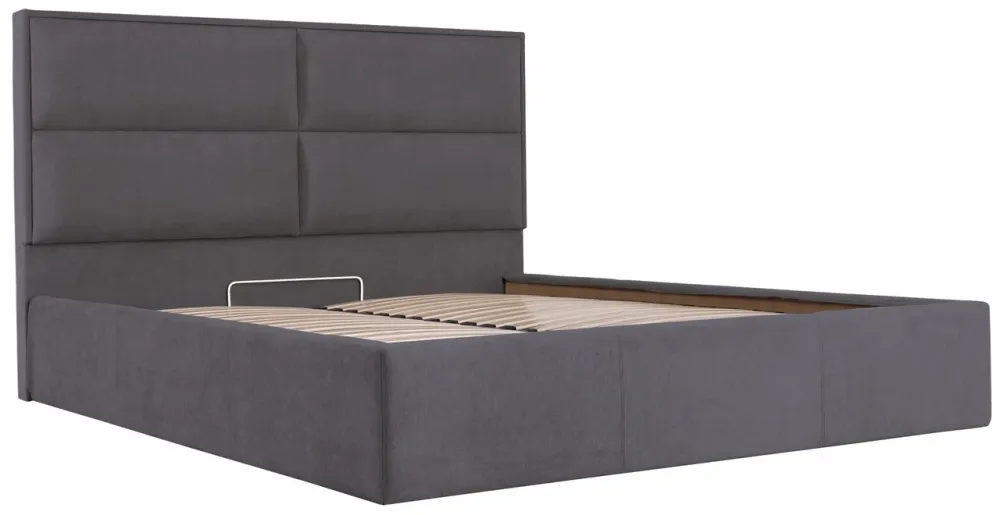 Кровать Sheffield Comfort 120 х 200 см Мисти Dark Grey С подъемным механизмом и нишей для белья Темно-серый Днепр - изображение 2