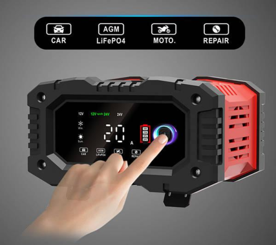 Зарядное устройство Foxsur 12V-8A/24V4A 12V-20A для автомобильного аккумулятора Винница