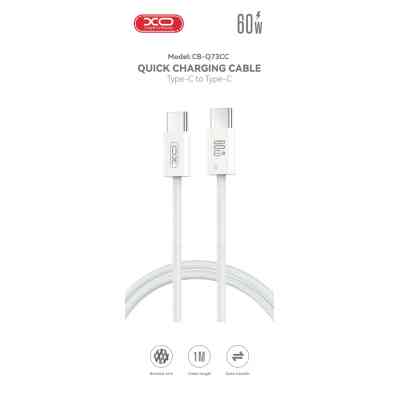 Дата кабель USB-C to USB-C 1.0m 60W white XO (CB-Q73CC) Вінниця