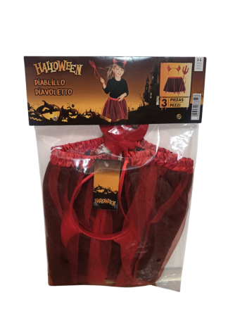 Дитячий для девочки Чортик на Хелловін спідниця, обруч і вила розмір 3-5 років червоний Київ