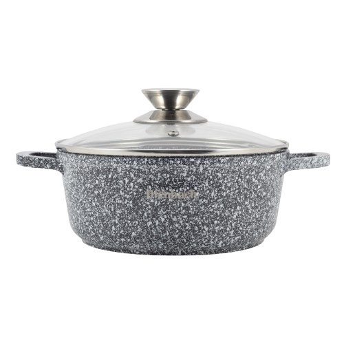 Каструля литий алюміній 6,5л 28*12,5см скляна кришка а/п Snow Marble 100502 Ofenbach Житомир