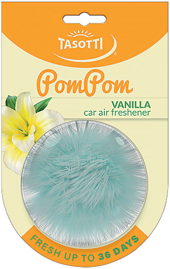 Ароматизатор для авто кульки "POM POM" Vanilla (Ваніль) Tasotti Київ - фото 1