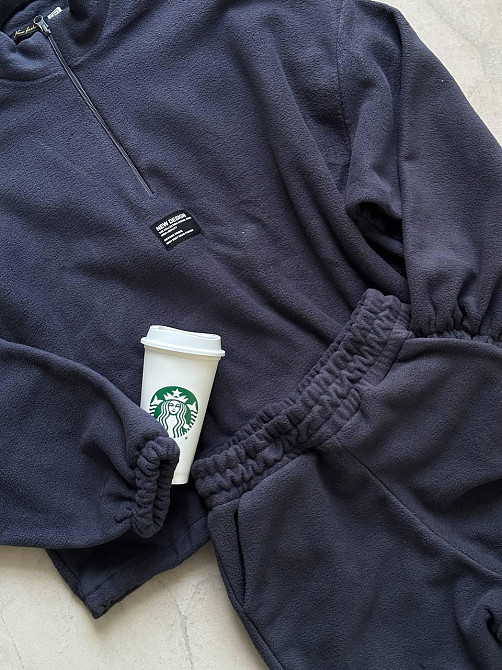 Жіночий повсякденний теплий флісовий костюм-двійка турецький двосторонній фліс Графіт, 42/46 Одеса - фото 4