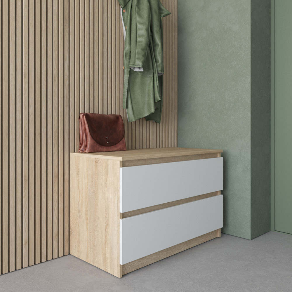 Комод VAYS R-19, 2 шухляди без ручок, ЛДСП, 80×40×53 см - для передпокою, спальні, вітальні Львів - фото 3