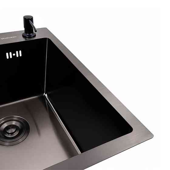 VALESO Комплект: Кухонна мийка VALESO Handmade 40*50 PVD чорна (3.0/0.8) + Змішувач VALESO BG77 Коломыя