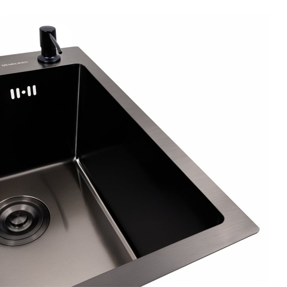 VALESO Комплект: Кухонна мийка VALESO Handmade 40*50 PVD чорна (3.0/0.8) + Змішувач VALESO BG77 Коломыя - изображение 4