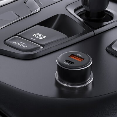 Автомобільний зарядний пристрій ACEFAST B12 60W (USB-A+USB-C) dual-port car charger Black (6974316282914) Київ - фото 5