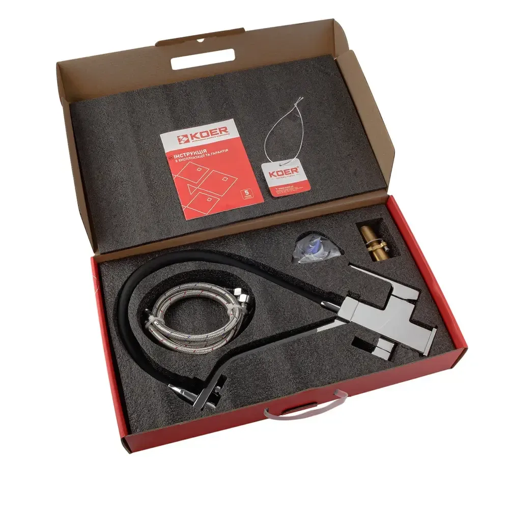 Змішувач для кухні Koer KB-72009-01 з виходом для питної води латунь/хром (KR5006) Чернівці - фото 9