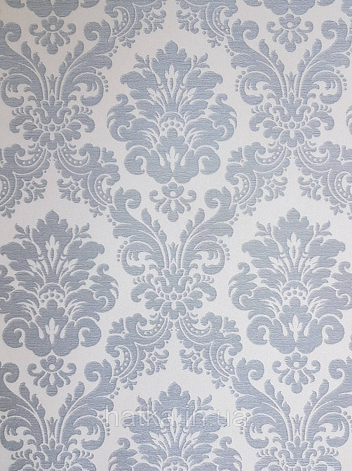 Шпалери вінілові на флізеліні Rasch Trianon Xlll 0.53х10 класика структурні вензелю завитки блакитні на білому Київ - фото 2
