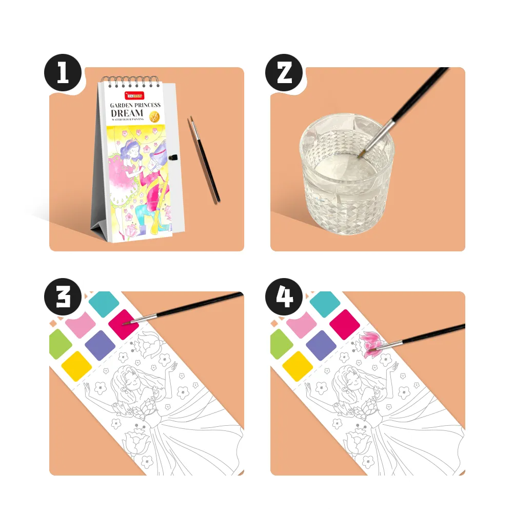 Набор для творчества.Раскраска с красками и кисточкой.Мольберт для детей с палитрой Keybaby Animals Каменец-Подольский - изображение 2