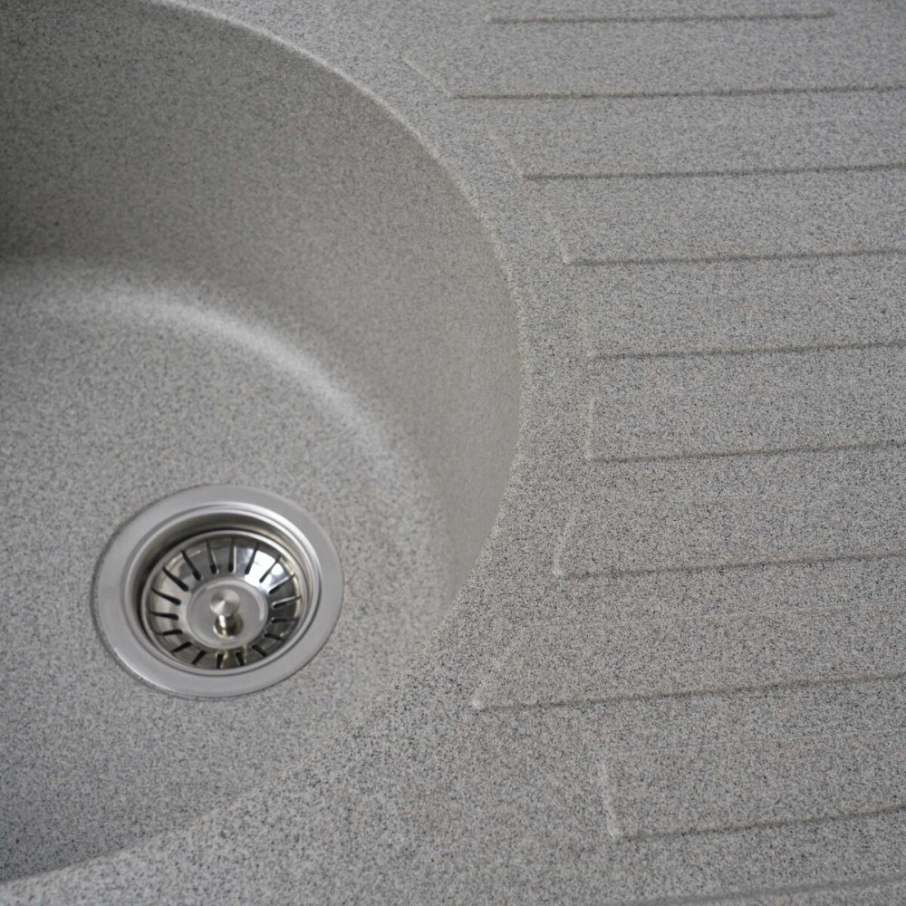 VALESO Гранітна мийка для кухні VALESO LIRA 7750 матова Сіра Коломия - фото 5