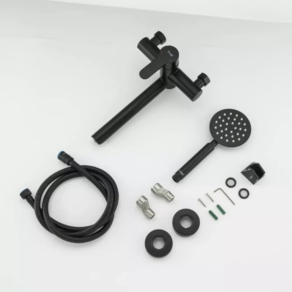 Смеситель для ванны с душевым гарнитуром Frap H801 F32801-6 черный Киев - изображение 6