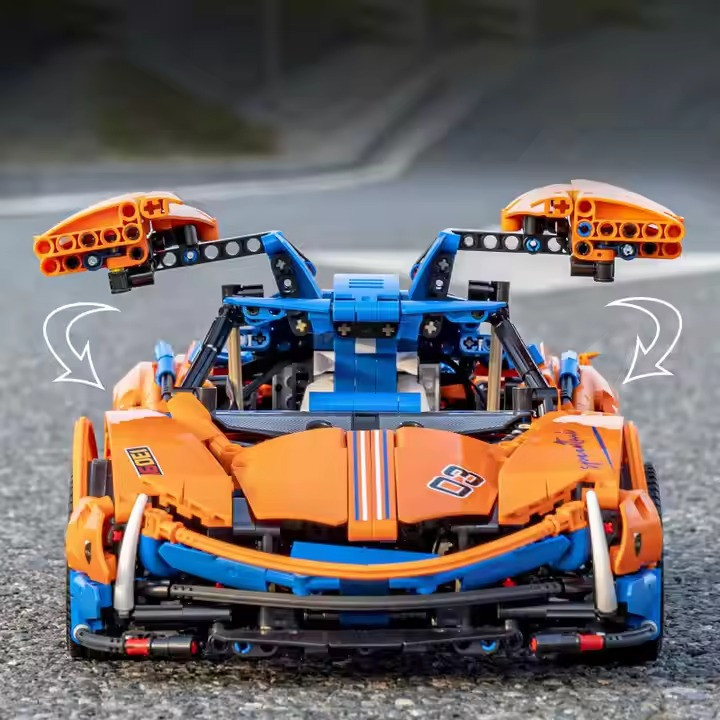 Конструктор спортивна машина Pagani на управлінні на 1883 деталі, колір синій з помаранчевим Кам'янець-Подільський - фото 2