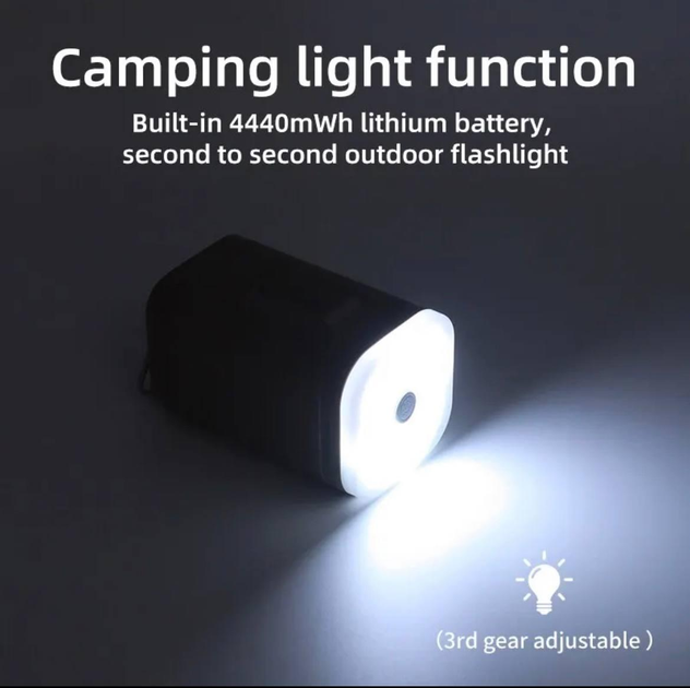 Туристический аккумуляторный насос Pacoone KH-01 + фонарик + 5 насадок + Type-C Винница - изображение 6