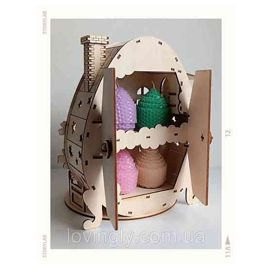 Оригинальный домик – подставка под пасхальные яйца. Пасхальный декр. Ирпень