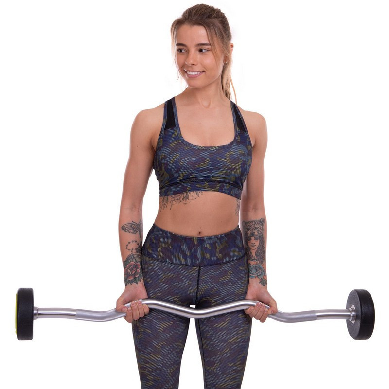 Штанга фіксована вигнута поліуретанова Zelart 2690-15 довжина 104 см 15 кг Київ - фото 5