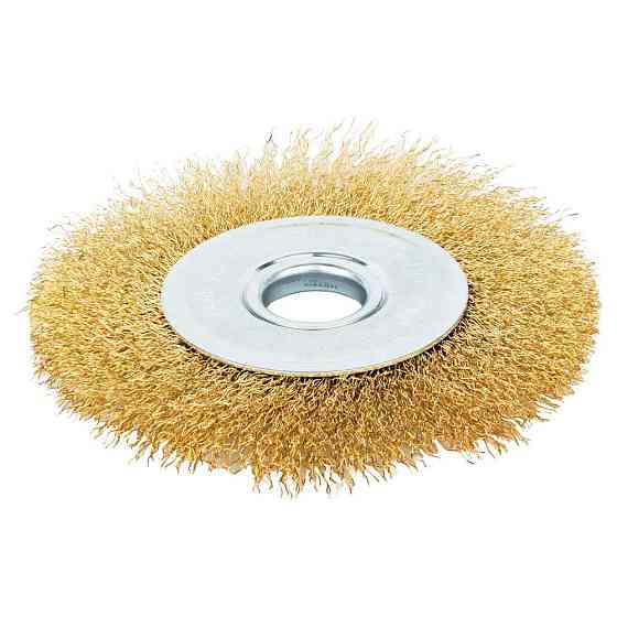 Щітка дротяна дископодібна Ø125мм Ø22.2мм (латунированная) GRAD (9031125) Рівне