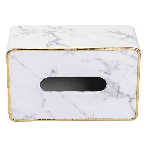 Yiwu Серветниця з еко шкіри 21.5х13х9 см для кафе і ресторанів Білий мармур HP-3-202 Коломия