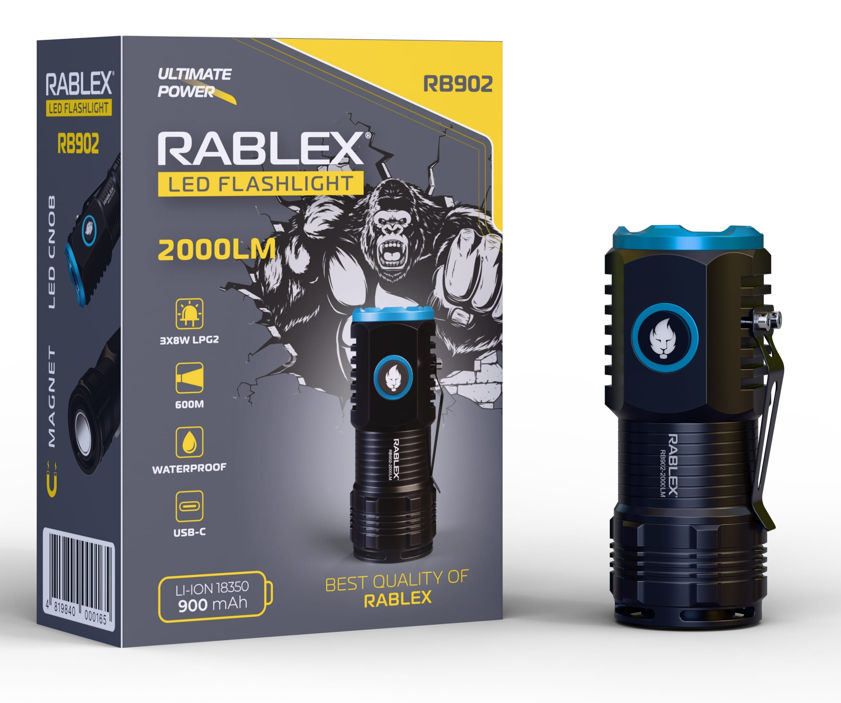 Ручний ліхтар Rablex RB902, Li-ion 18350, Zoom, ЗУ Type-C, Дніпро - фото 3