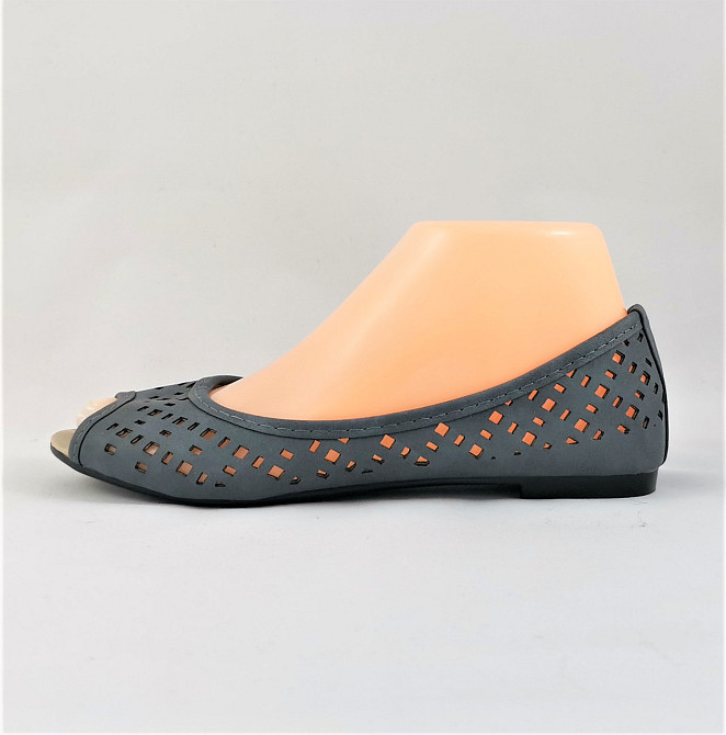 .Жінні Літні Балетки з відкритим Носиком Сірі Мокасини Туфлі (розміри: 36,37,38,39) — 05-3 Дніпро - фото 5