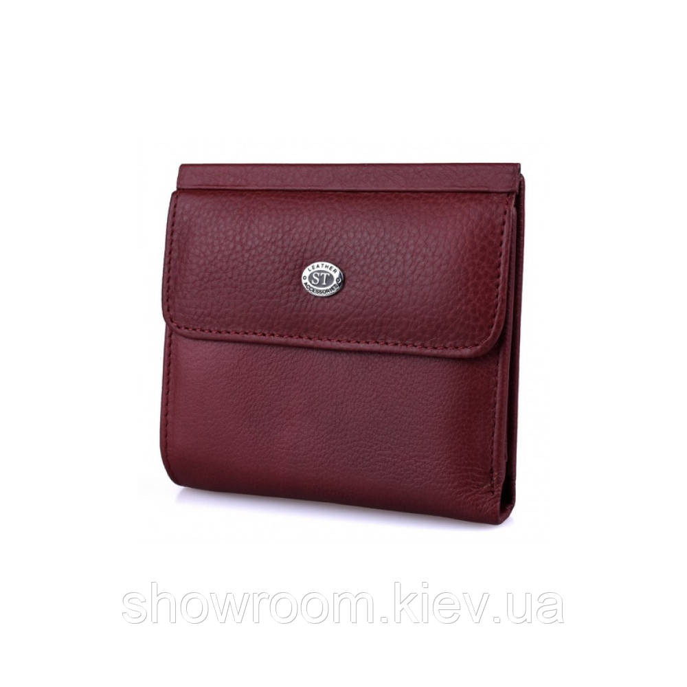 Компактный женский кожаный кошелек (902) бордовый Киев - изображение 1