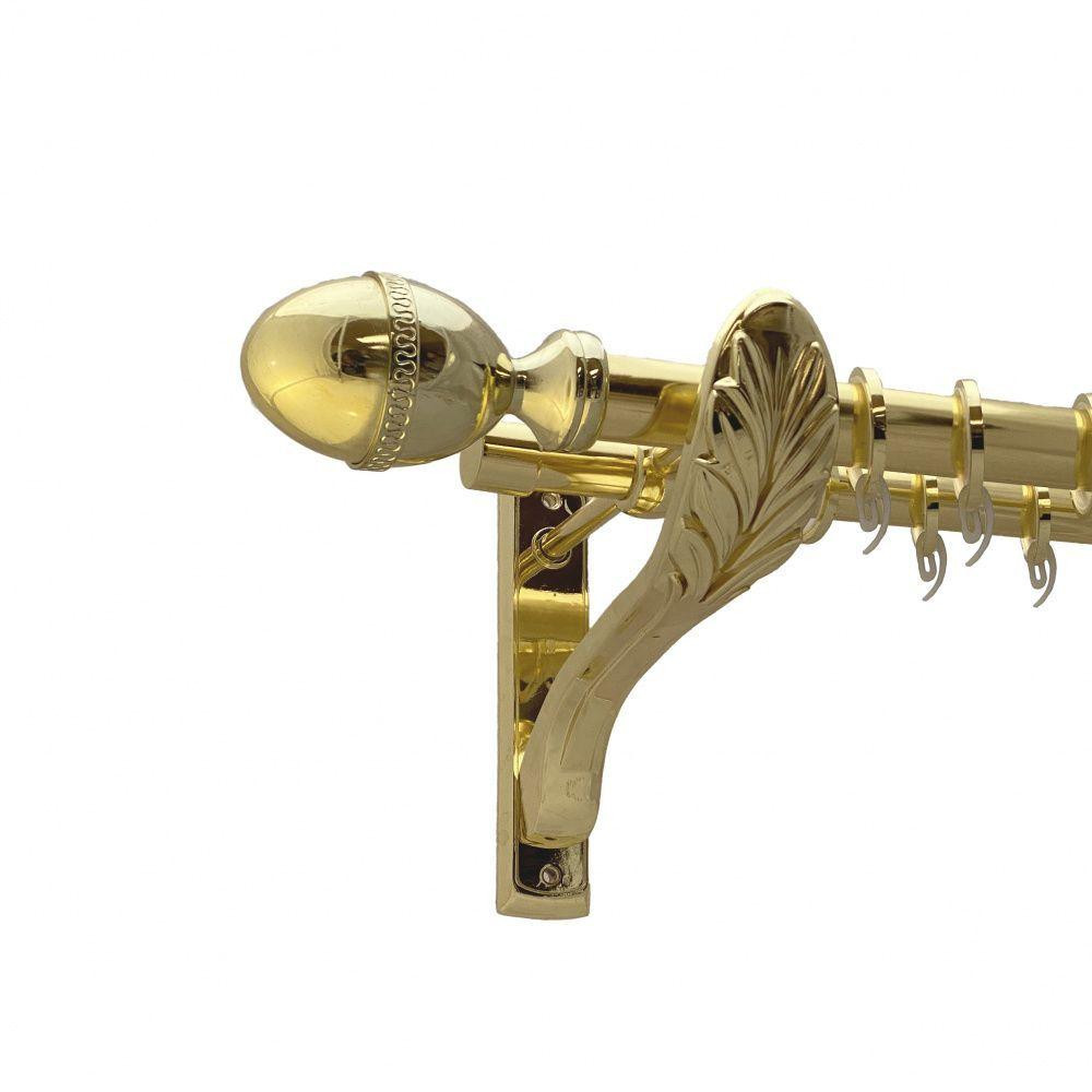 Карниз Orvit Фарже металевий дворядний ретро гладка труба кільце фасонне металеве Золото 25\19 мм 200 см (00-00009675) Львів - фото 1